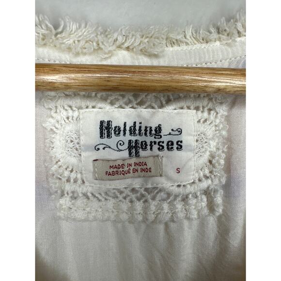 Anthropologie Holding Horses Elira Striped Dress Size S Boho Mini A Line Swing - Picture 6 of 8